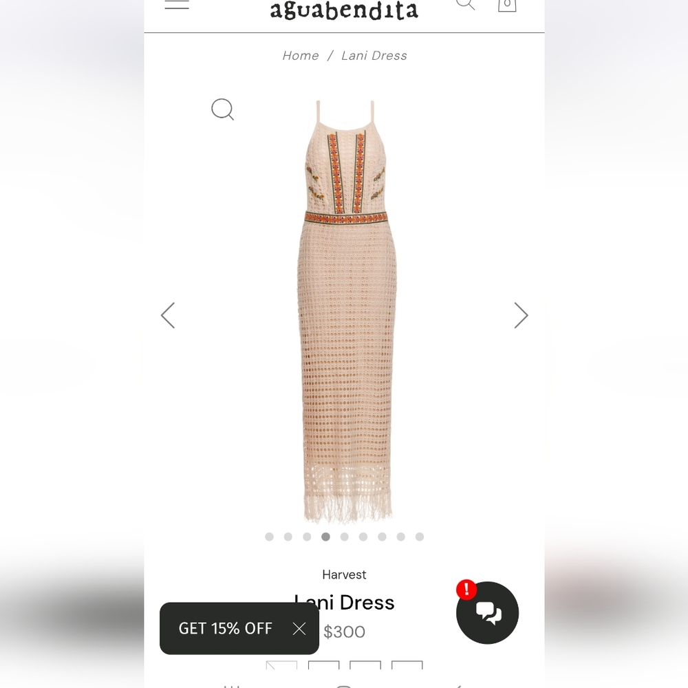 Agua Bendita Lani Dress in Beige and Orange
